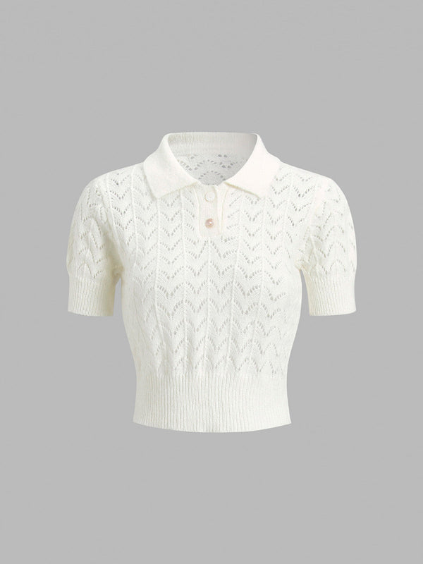 Şeffaf Göz Kırpma Gözlü Polo Kısa Gömlek 