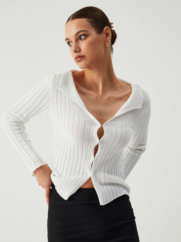 Kar Tanesi Açık Yaka Hırka