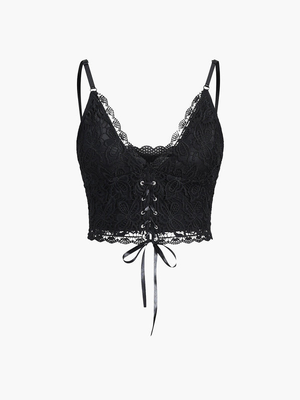 Lace Up Backless Cami Top