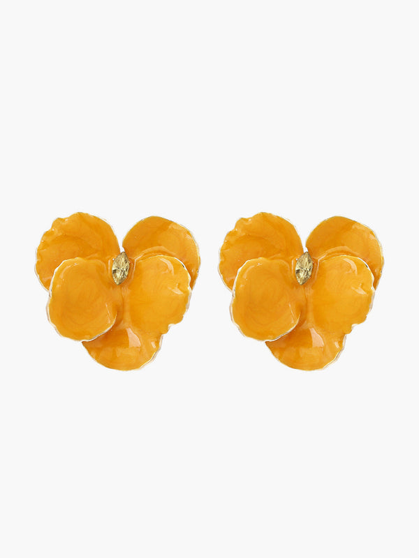 Yapay Elmas Dekor Çiçek Küpeleri 