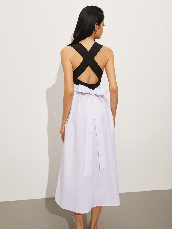 Kare Yaka Çapraz Elbise 