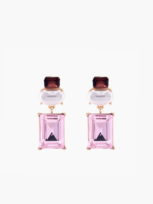 Geometrik Yapay Elmas Damla Küpeler 