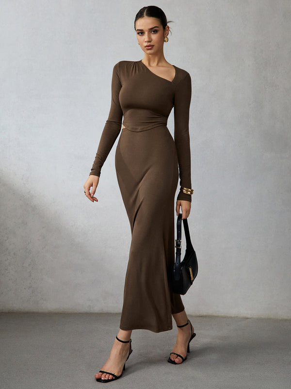 Asimetrik Uzun Kollu Etek Takımı 