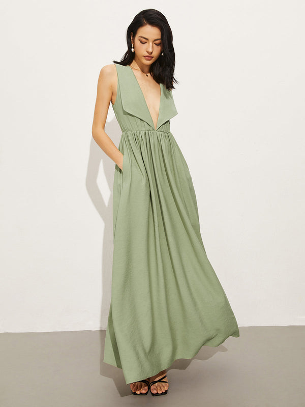 Pamuk ve Keten Cepli Polo Elbise