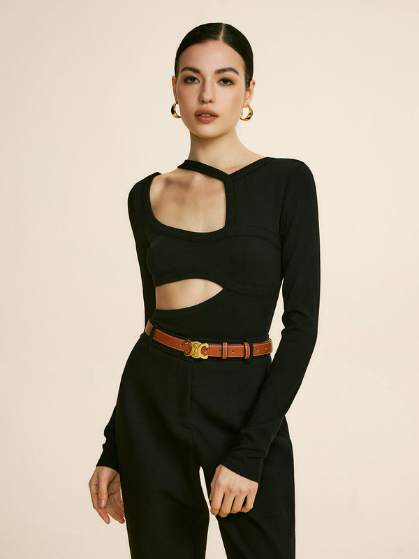 Kesik Kenarlı Düz ​​Tişört 