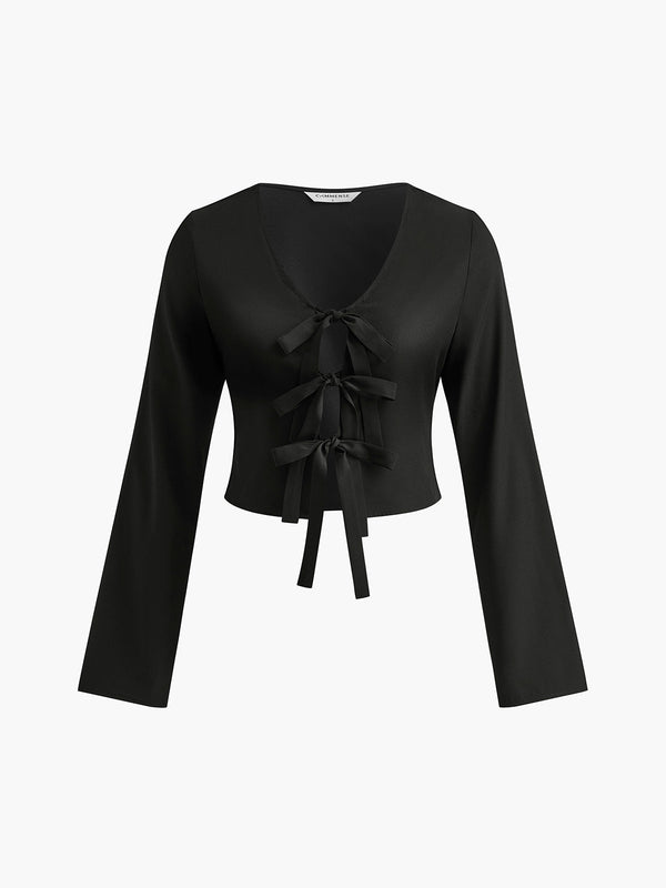Tie Front Slim Blouse