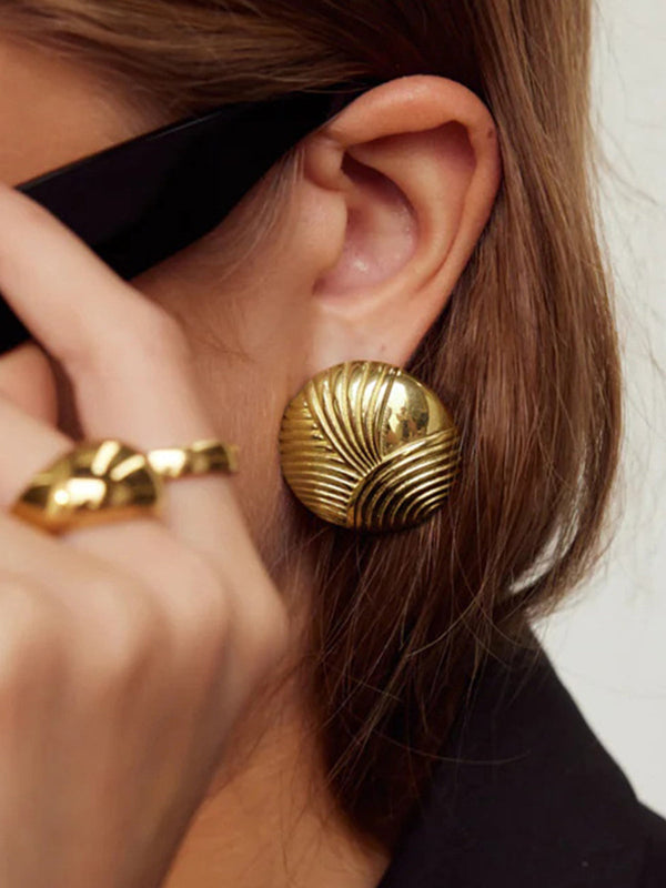 Dalgalı Oblate Küpeler 