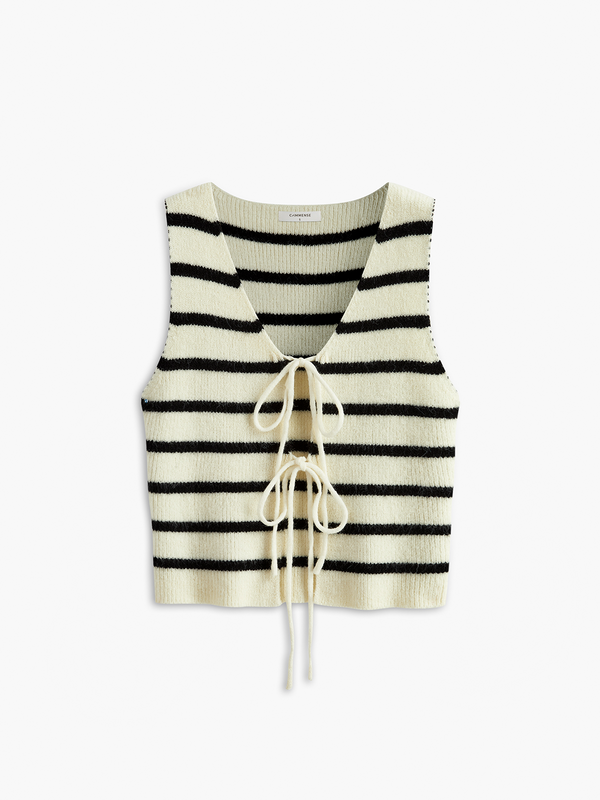 V-Neck Striped Tie Sweater Vest