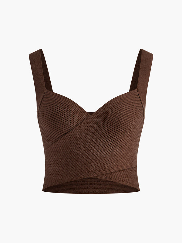 Criss Cross Sweetheart Kırpılmış Kazak Yelek 