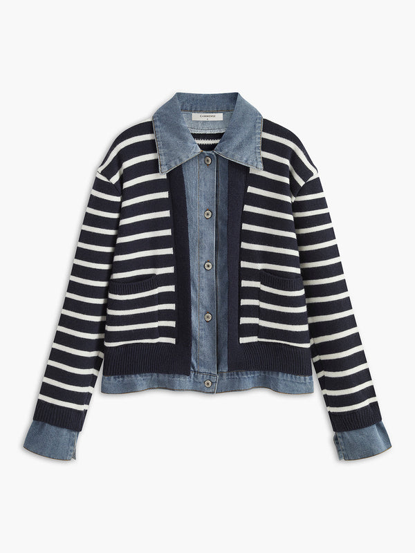 Panel Çizgili Suni Kürk Manto 