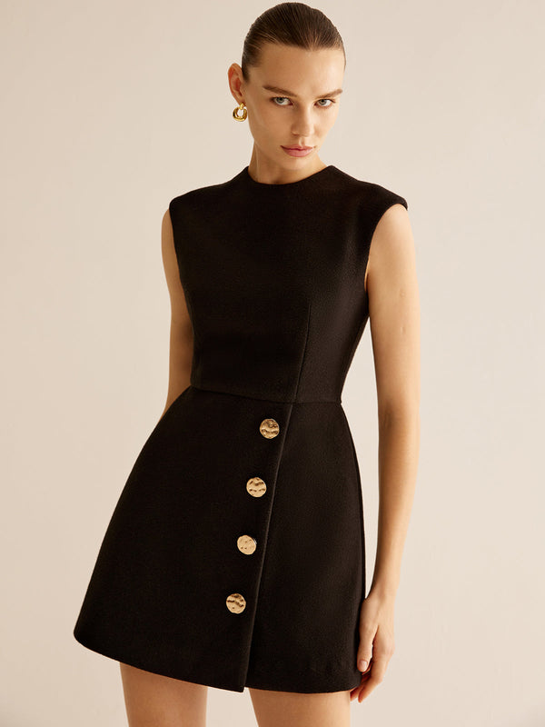 Metal Dekorlu Fermuarlı Tank Elbise 