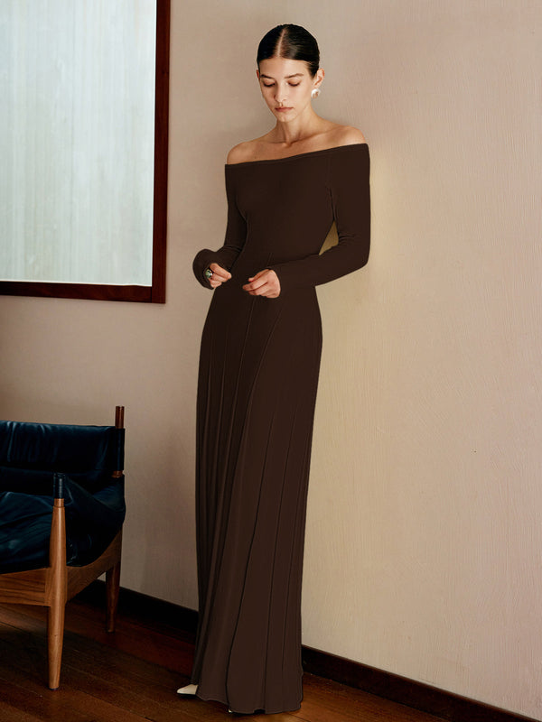 Omuz Açık Pileli Kazak Elbise 