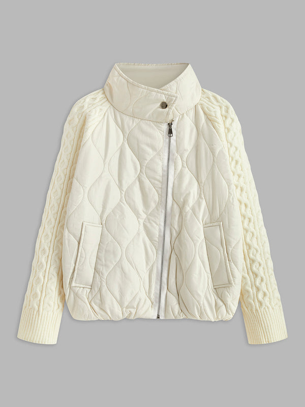 Düğmeli Tokalı Yaka Panelli Örme Dış Giyim 