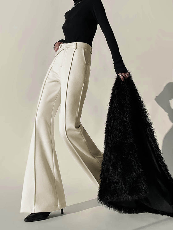 Düz Yüksek Bel Boru Pantolon 