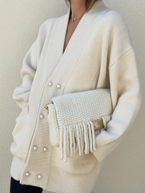 Şık V Yaka Cepli Hırka 