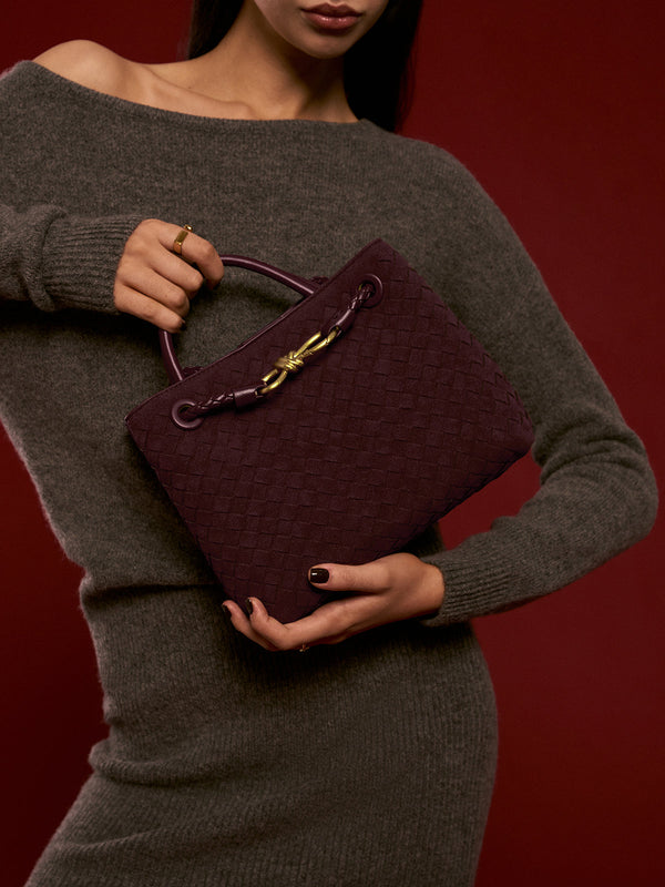 Süet Dokuma Tote Çanta 