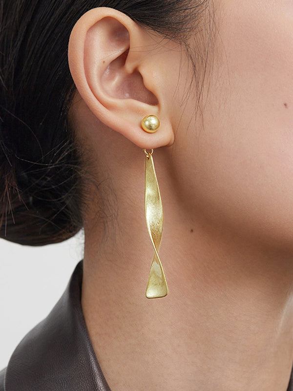 Vintage Metal Twist Damla Küpeler 