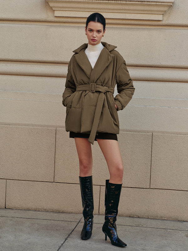 Kemerli Yaka Rahat Kışlık Mont 