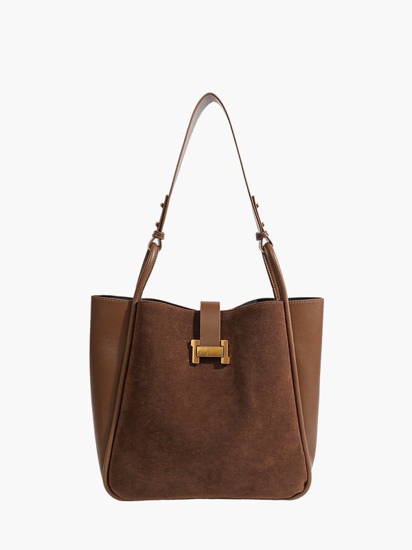 Metal Detaylı Panelli Tote Çanta 