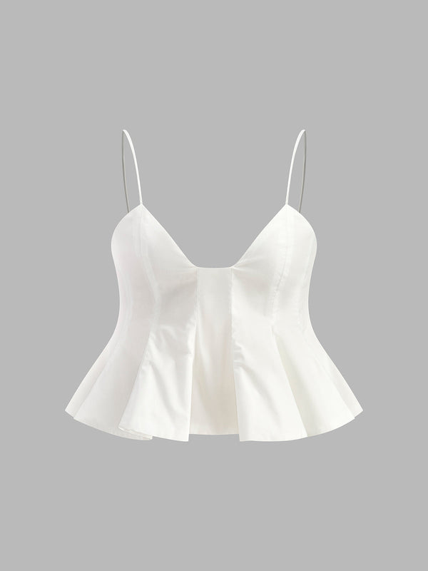 Peplum Spaghetti Strap Top