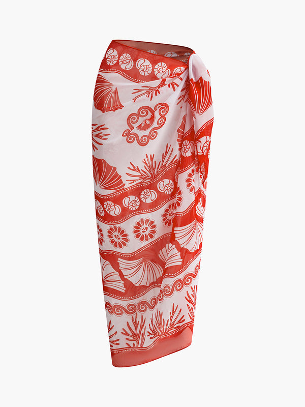 Chiffon Print Cover-Up Skirt