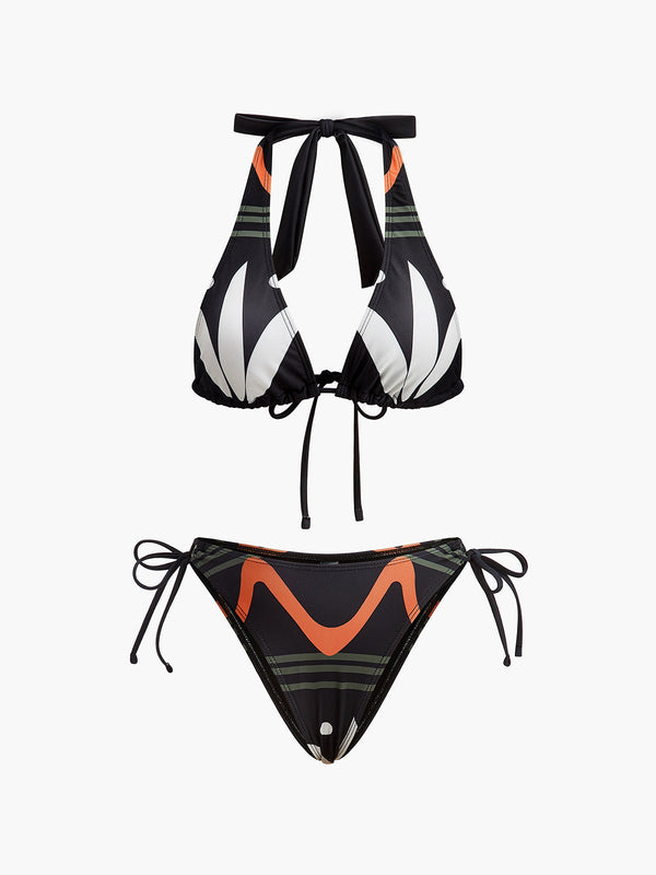 Halter Neck Tie-Back Bikini Set