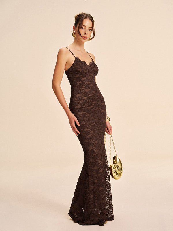 Zarif Dantel Askılı Elbise 