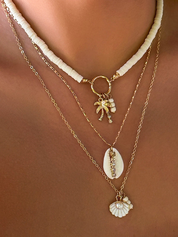 Triple Strand Shell Necklace