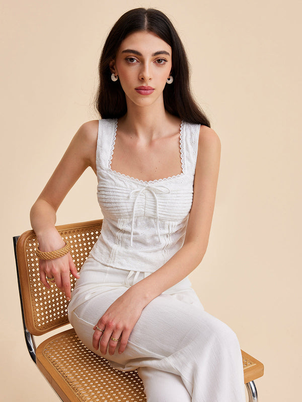 Pileli Pamuklu Fermuarlı Atlet