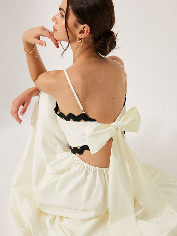 Taraklı Sırt Bağlamalı Elbise 