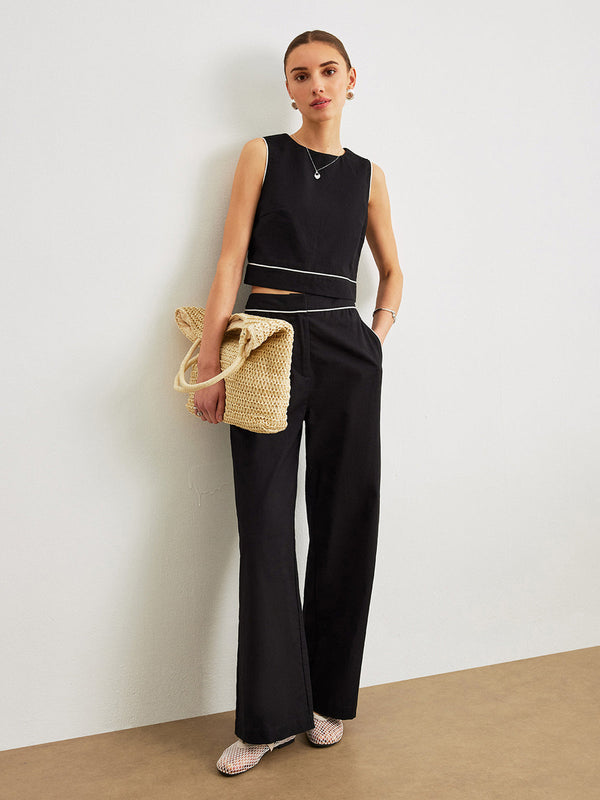 Cepli Pamuk ve Keten Pantolon Takımı 