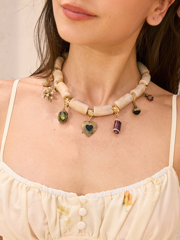 Charm Kolye Boncuklu Kolye 