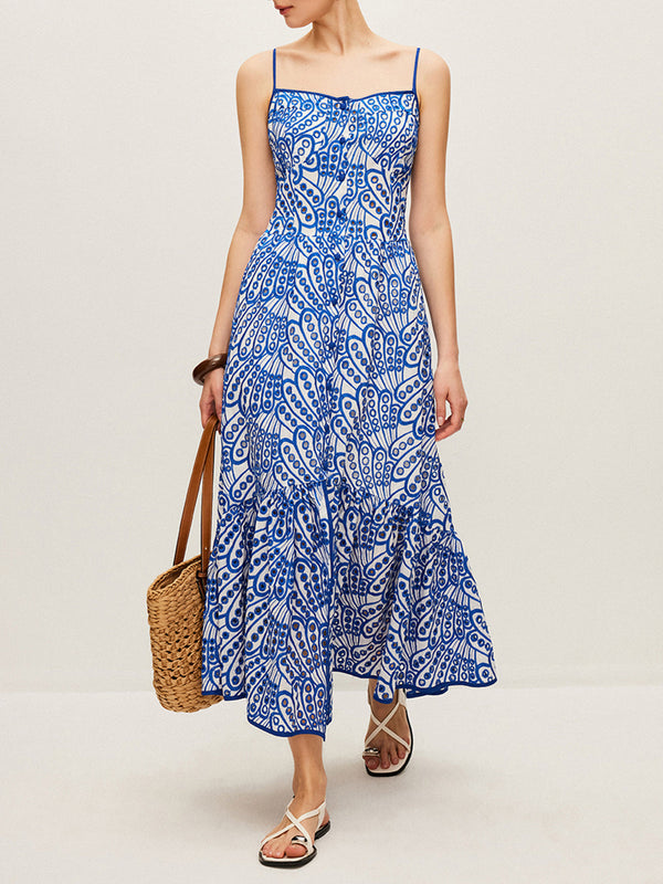 Cotton Embroidered Cami Dress