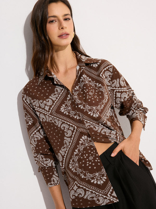 Paisley Print Oversized Shirt
