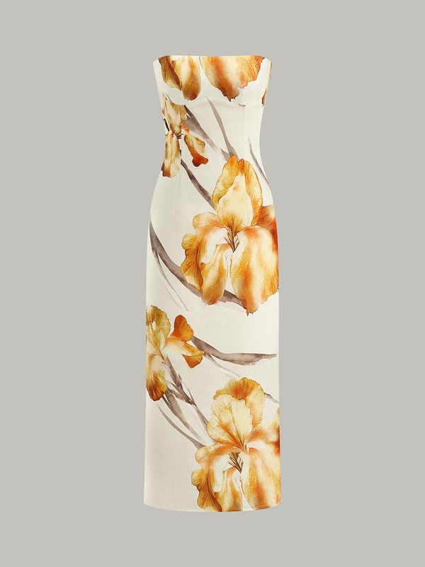 Floral-Print Midi Dress