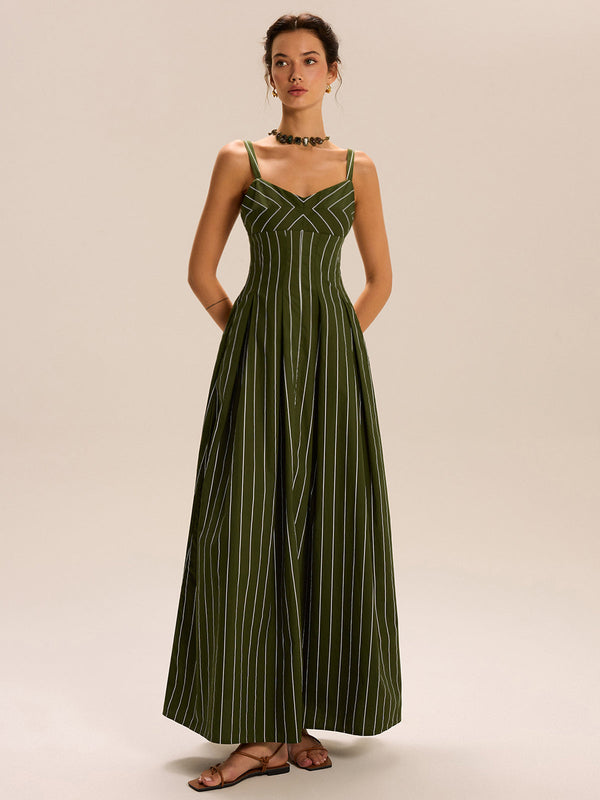Çizgili Uzun Elbise 