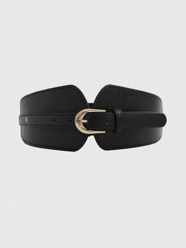Wide Gold Buckle Belt