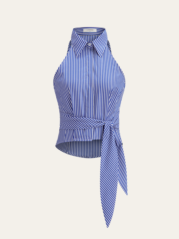 Çizgili Bağcıklı Kısa Üst 