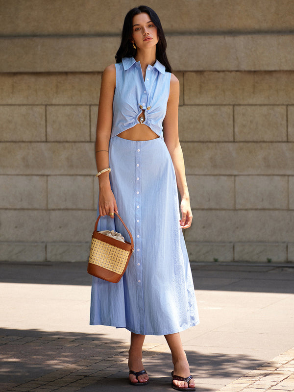 Metal Decor Cutout Dress