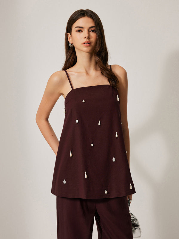 Cepli Pamuk ve Keten Pantolon Takımı 