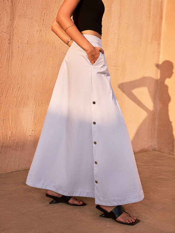 Düğmeli Uzun Etek 