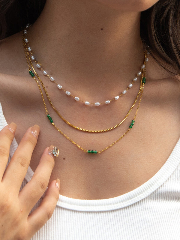 Üst üste takılabilir boncuklu kolye 