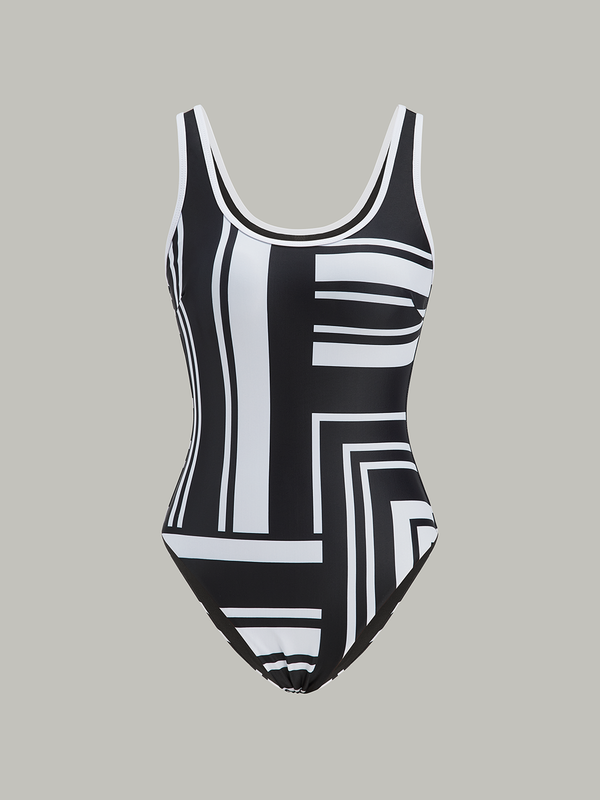 Geometric Print One-Piece Swimsuit