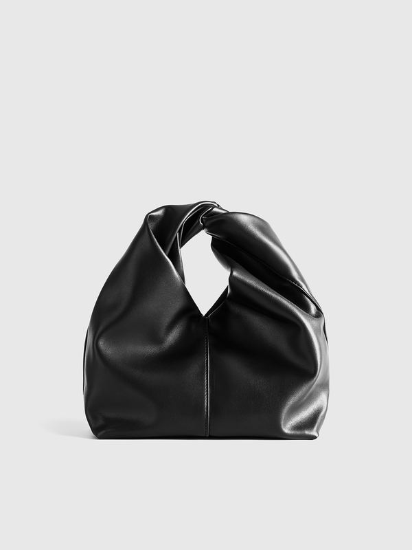 Bükülmüş Üst Saplı PU Deri Çanta 