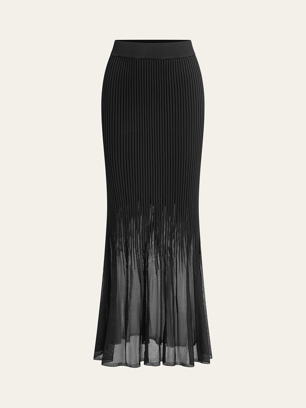 File Etekli Ribana Örgü Denizkızı Etek 