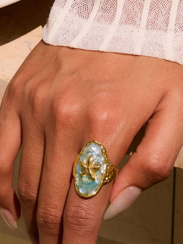 Altın Deniz Yıldızı Yüzüğü 