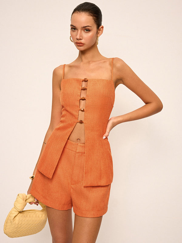 Kesikli Atlet Üst ve Şort Takımı 