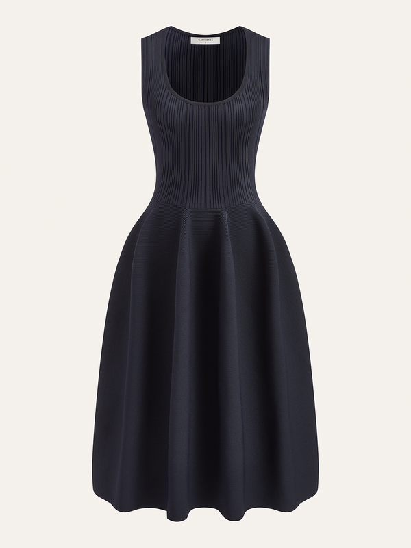 Kaburga Örgü Kloş Kazak Elbise