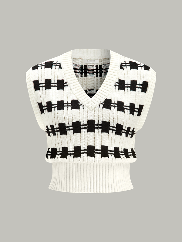 V Yaka Ekose Kazak Yelek 