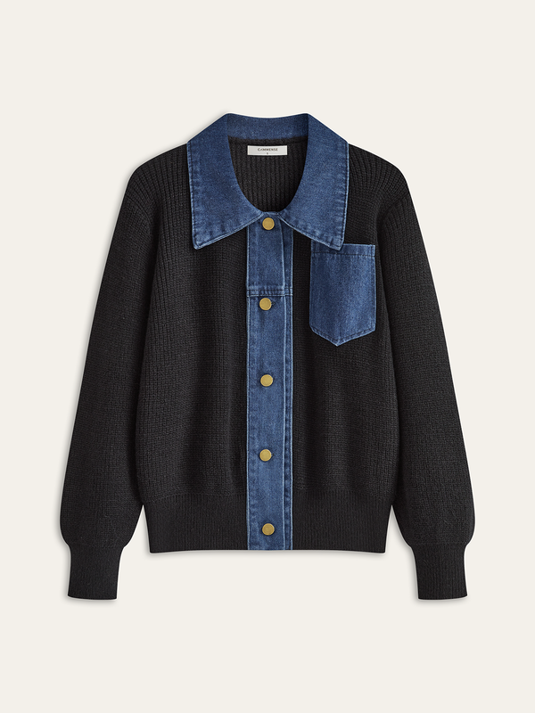 Kot Panel Örgü Hırka 